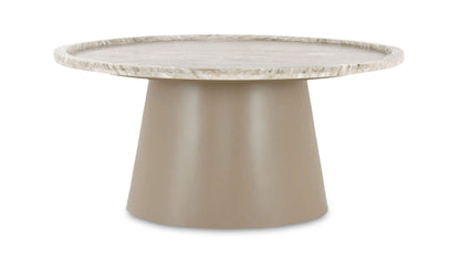34" White Marble Coffee Table
