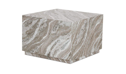24" Light Brown Marble Coffee Table