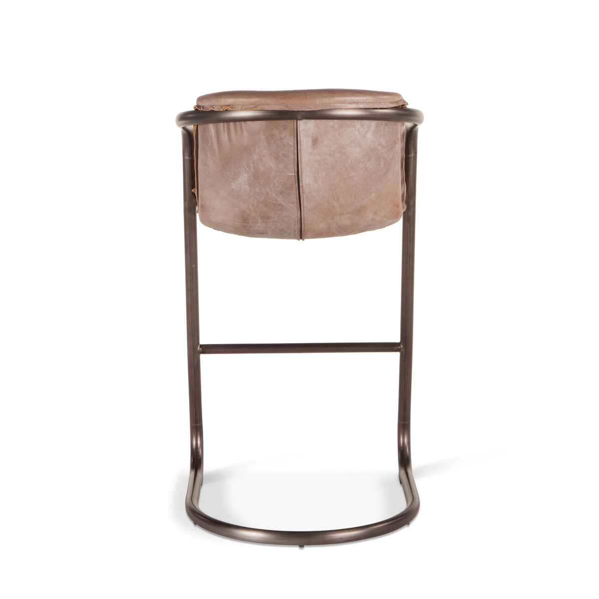 22" Jet Brown Leather Bar Chair