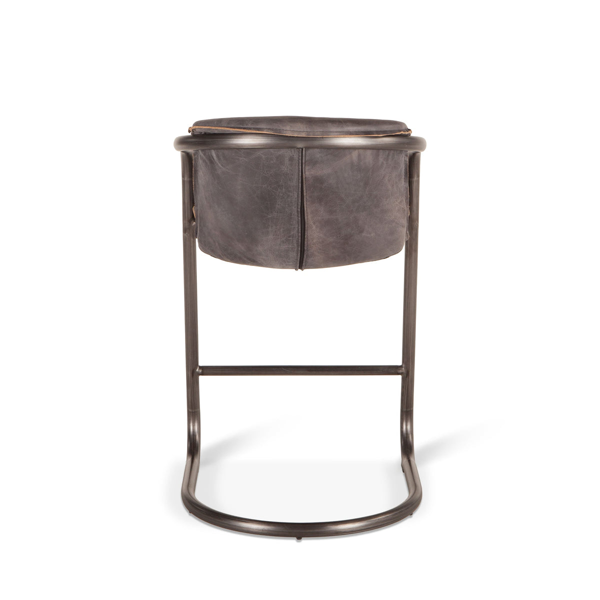 22" Antique Ebony Leather Counter Chair