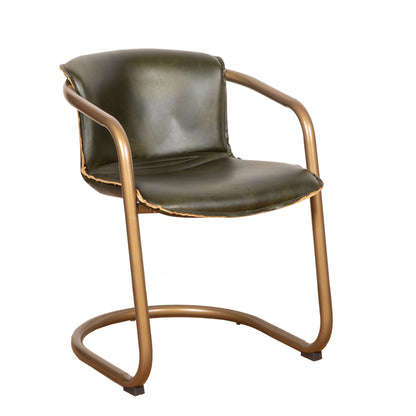 22" Emerald Green Leather Dining Chair