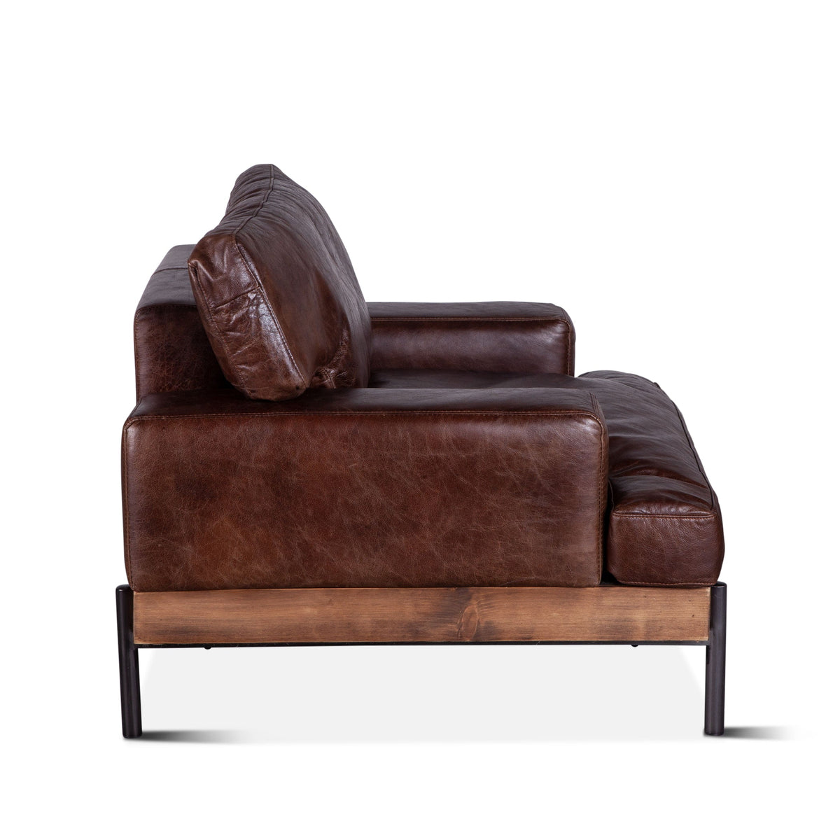 41" Geisha Brown Leather Accent Chair