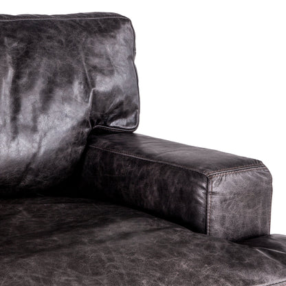 41" Morocco Black Leather Accent Chair
