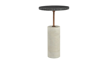 12" Black Marble Side Table