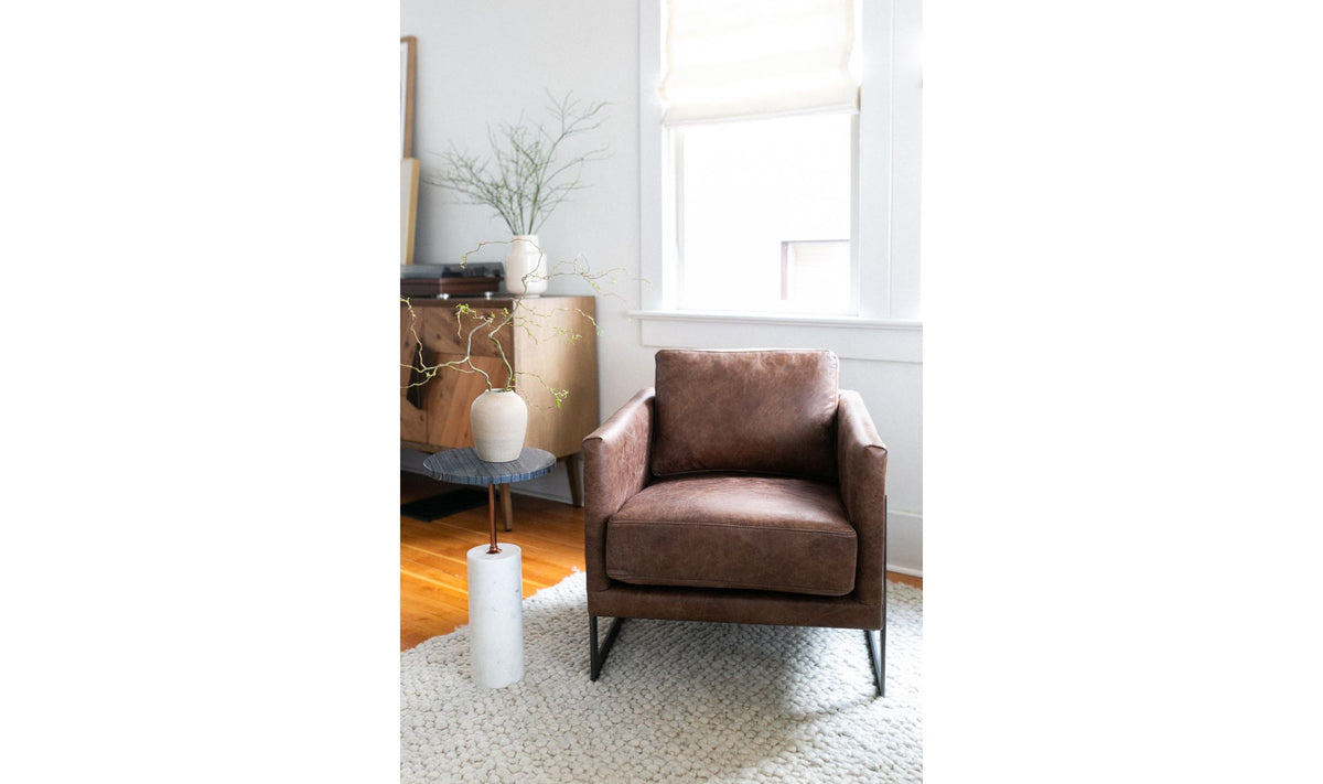 12" Black Marble Side Table