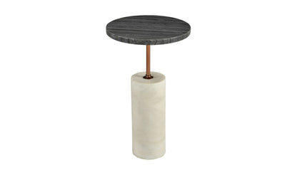 12" Black Marble Side Table