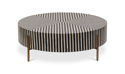 36" Black and White Iron Coffee Table
