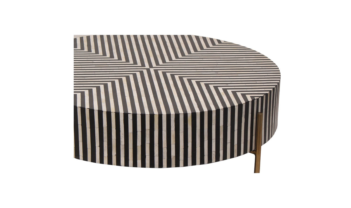 36" Black and White Iron Coffee Table