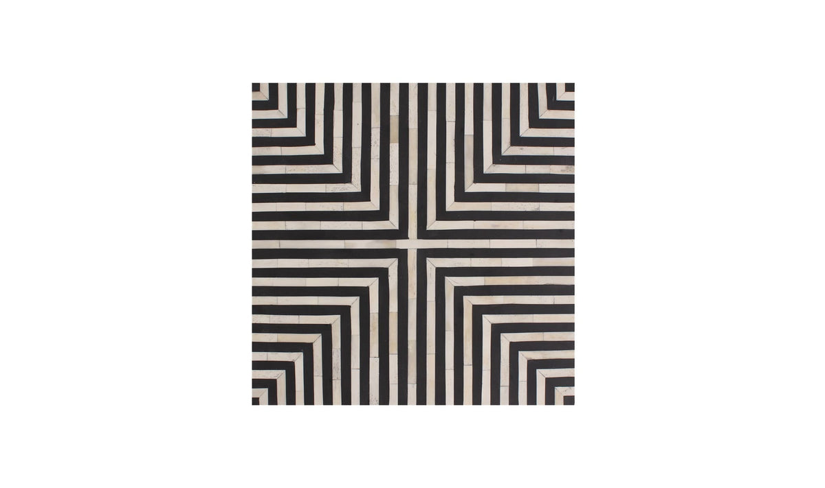 18" Black and White Iron Side Table