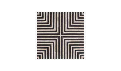 18" Black and White Iron Side Table