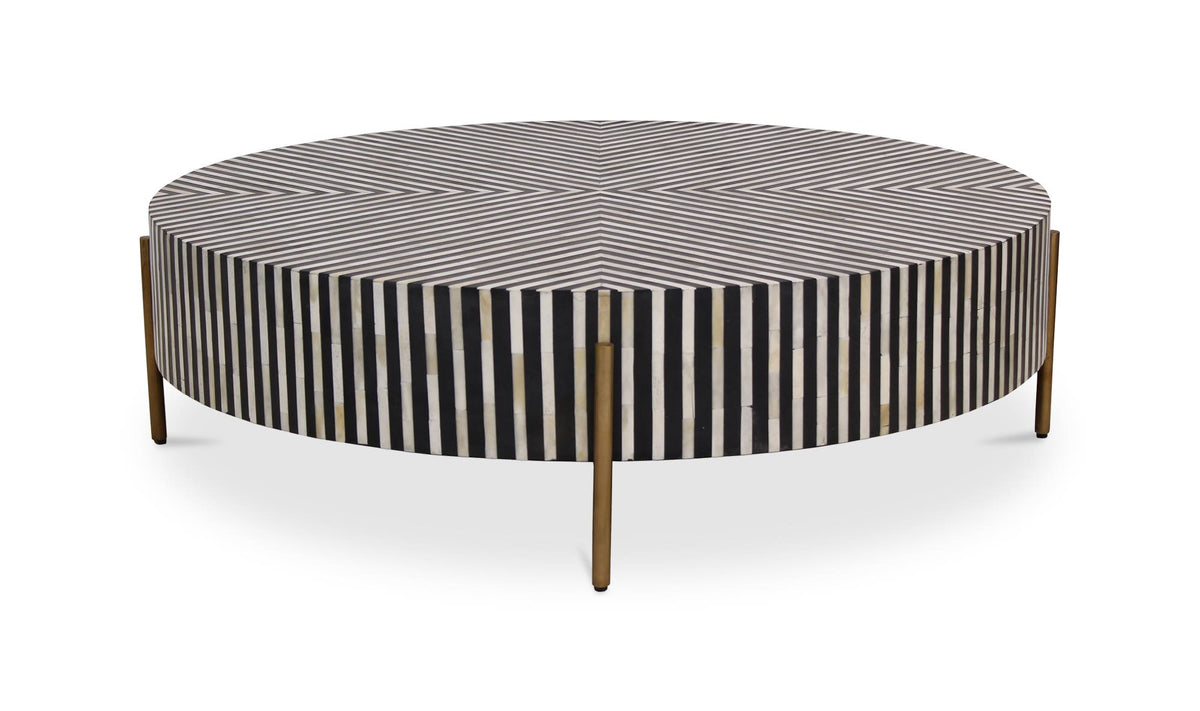 48" Black and White Iron Coffee Table