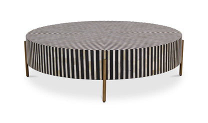 48" Black and White Iron Coffee Table