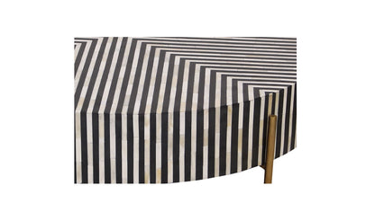 48" Black and White Iron Coffee Table