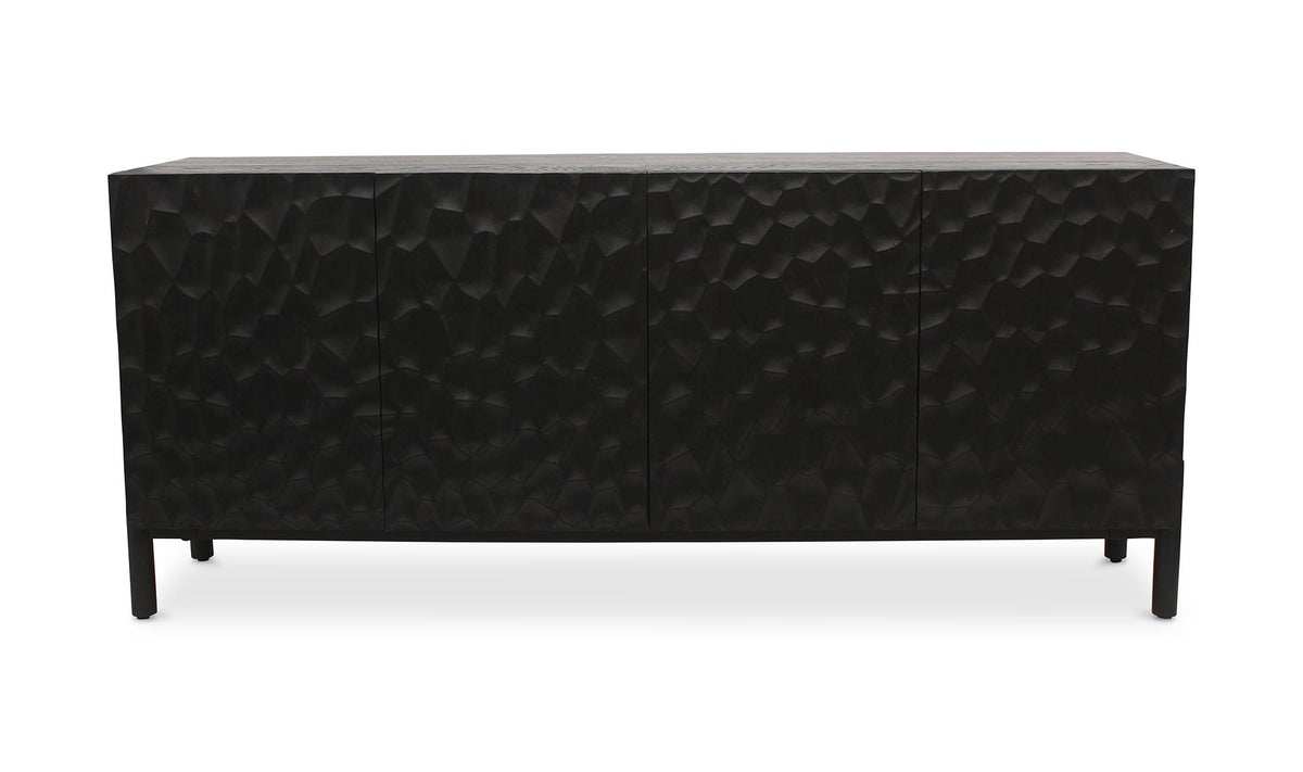 71" Black Solid Oak Sideboard