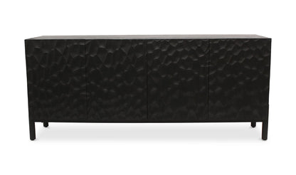 71" Black Solid Oak Sideboard