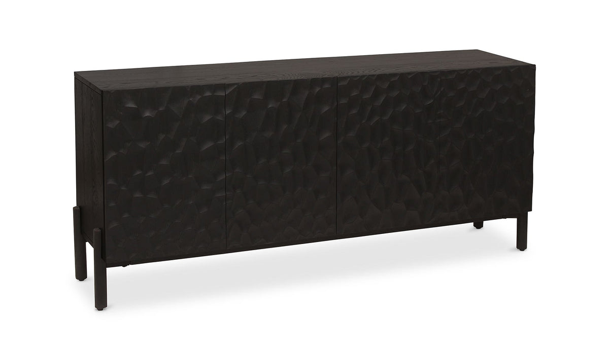 71" Black Solid Oak Sideboard