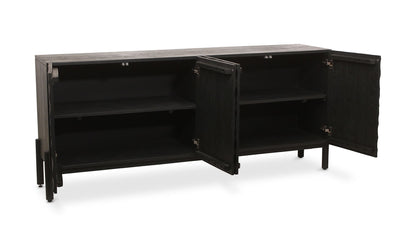 71" Black Solid Oak Sideboard