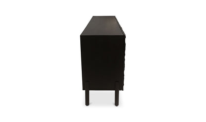 71" Black Solid Oak Sideboard