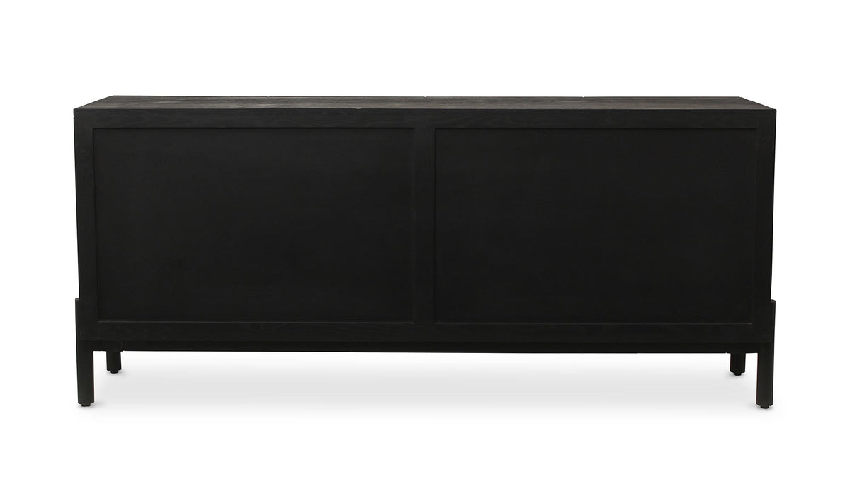 71" Black Solid Oak Sideboard