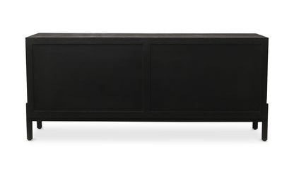 71" Black Solid Oak Sideboard