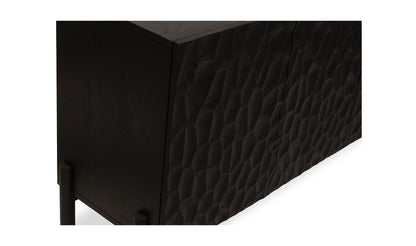 71" Black Solid Oak Sideboard