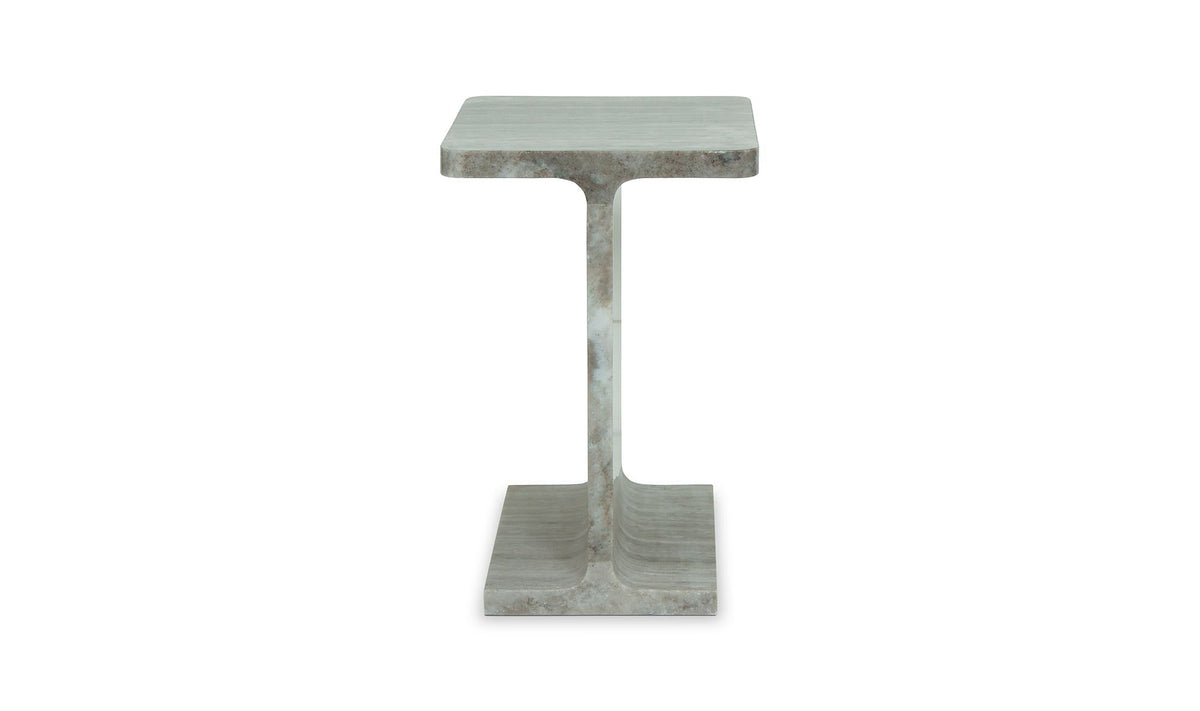 15" Taupe Marble Side Table