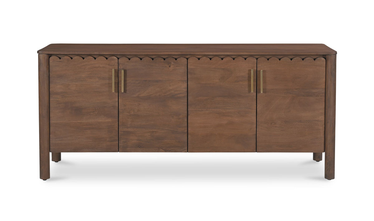 67.75" Vintage Brown Mango Wood Sideboard