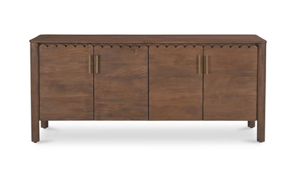 67.75" Vintage Brown Mango Wood Sideboard