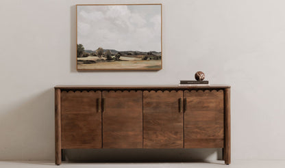 67.75" Vintage Brown Mango Wood Sideboard
