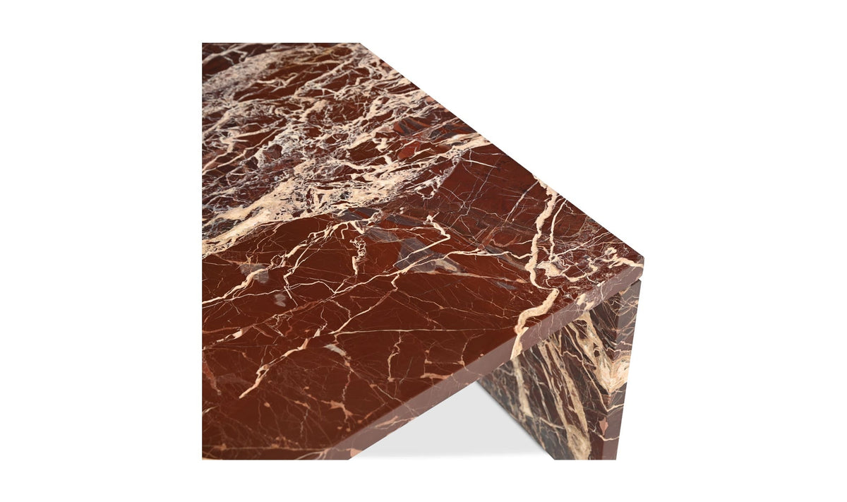 40" Rosso Levanto Marble Coffee Table