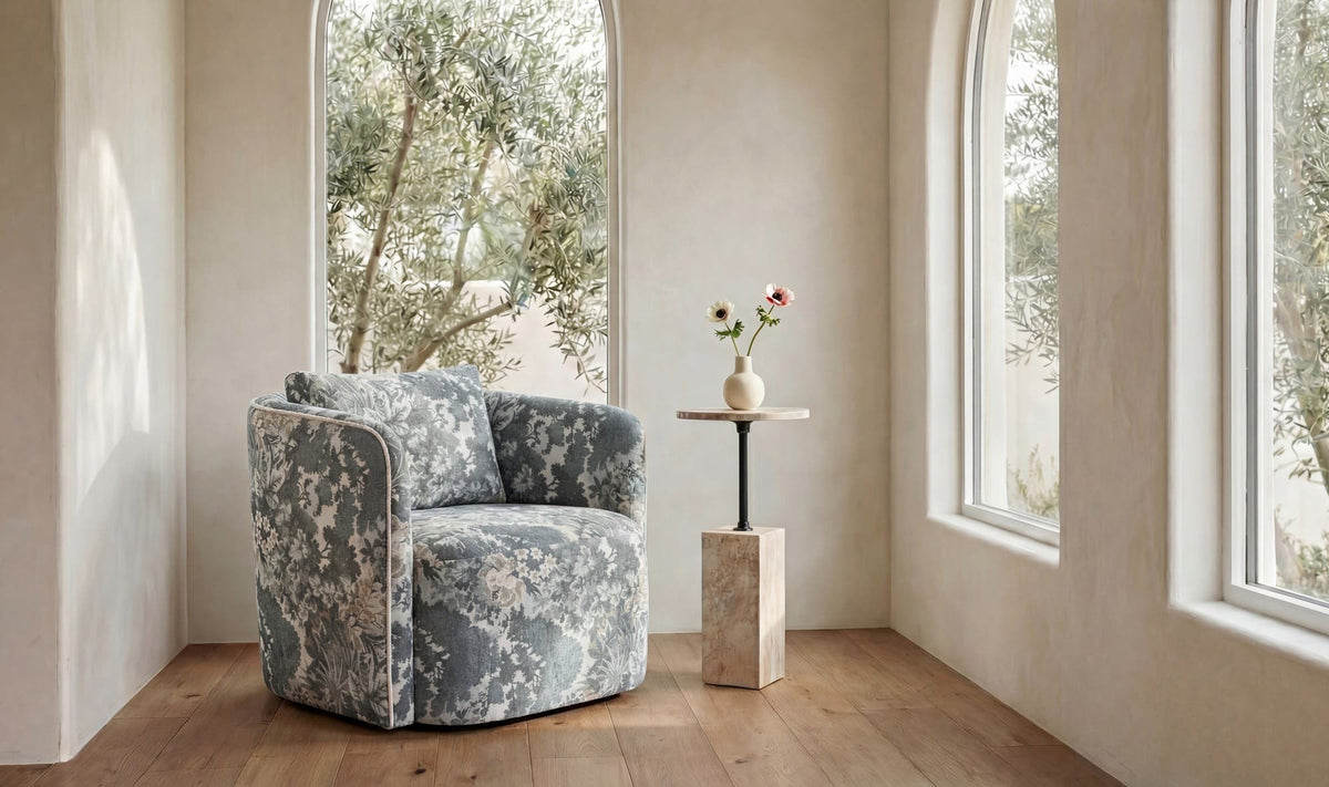 9" Travertine Side Table