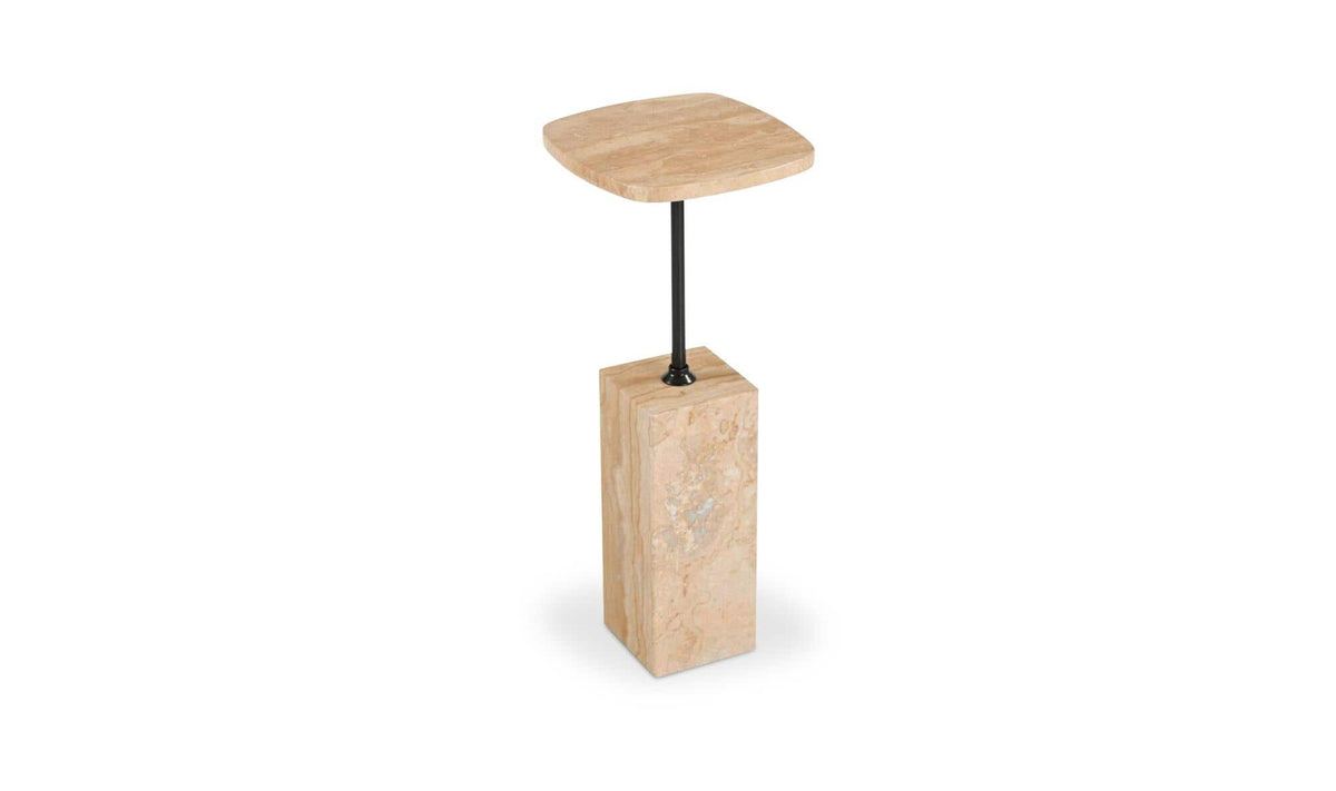 9" Travertine Side Table