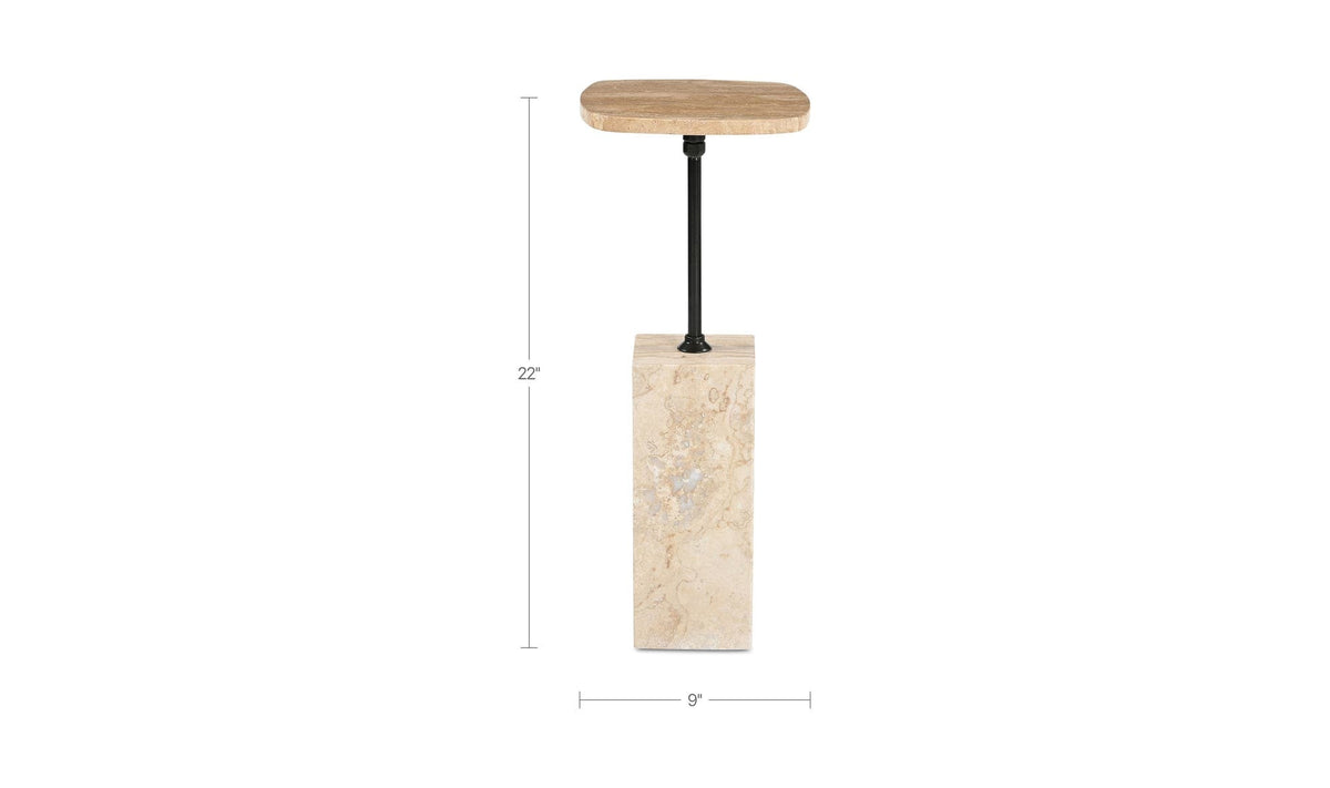9" Travertine Side Table