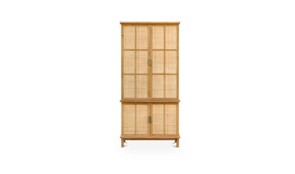 38" Natural Solid Oak Tall Cabinet