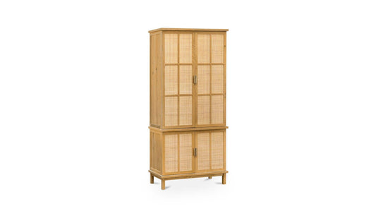 38" Natural Solid Oak Tall Cabinet