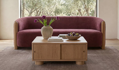 35" Natural Solid Oak Coffee Table