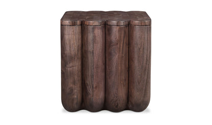 18" Espresso Brown Acacia Side Table