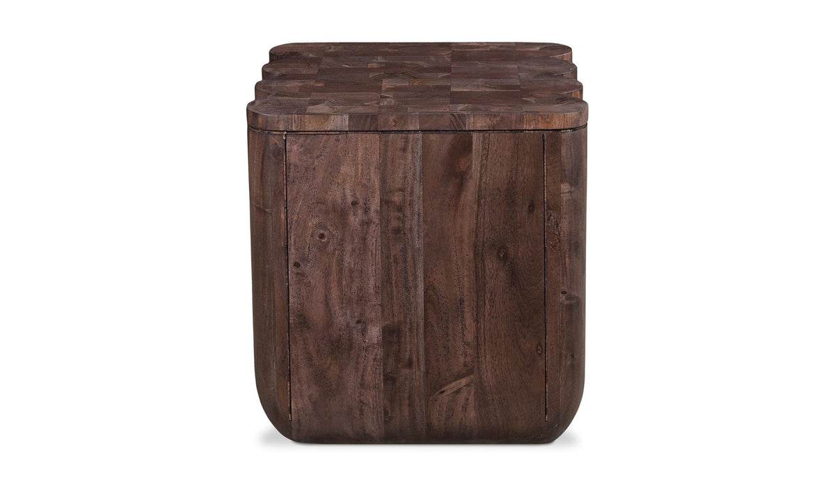 18" Espresso Brown Acacia Side Table