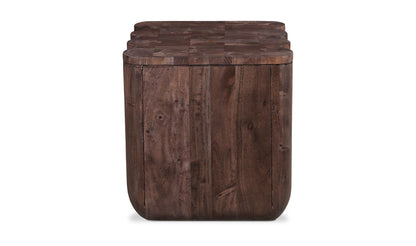 18" Espresso Brown Acacia Side Table