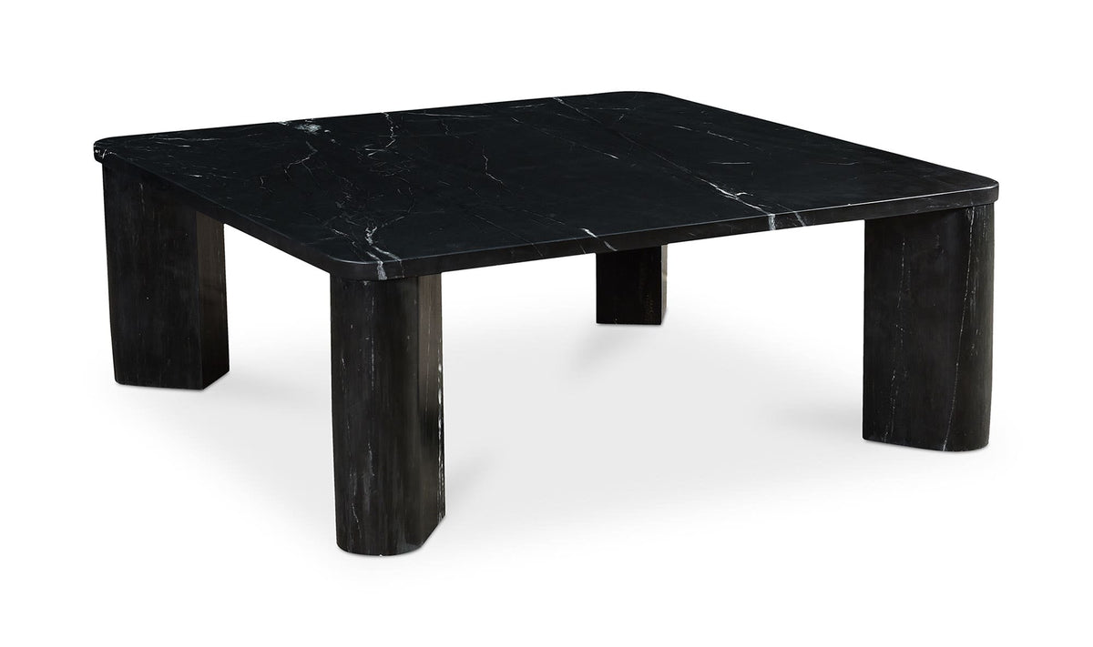 35.5" Black Marble Coffee Table