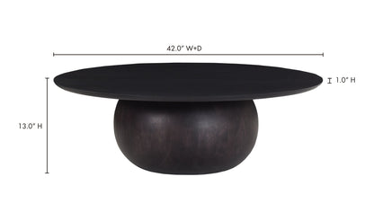 42" Black Acacia Coffee Table