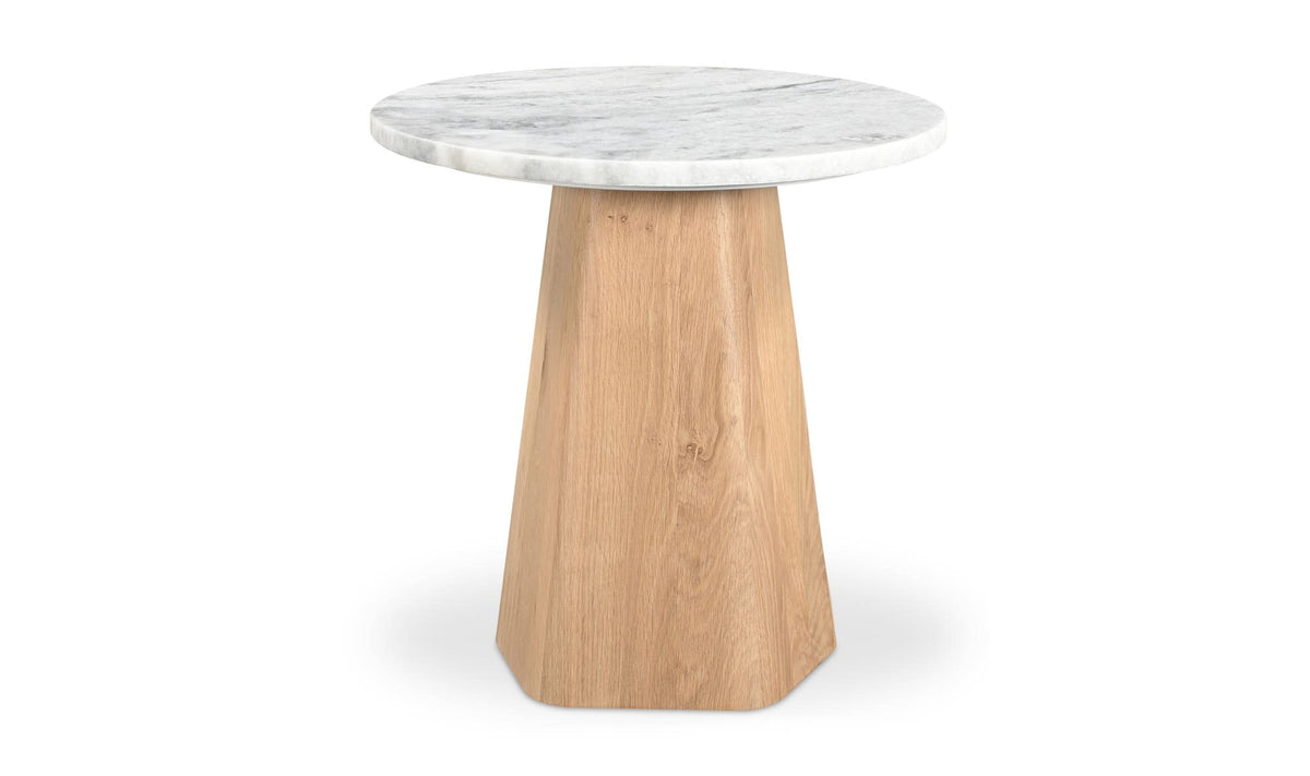 20" White Marble Side Table