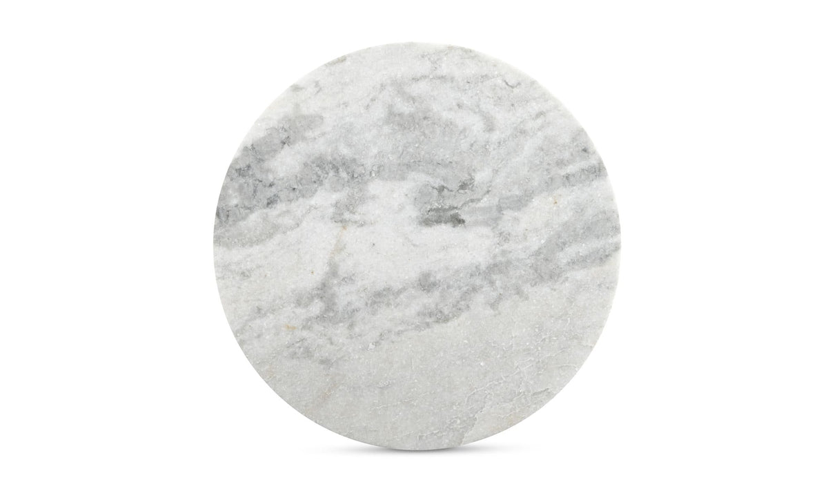 20" White Marble Side Table