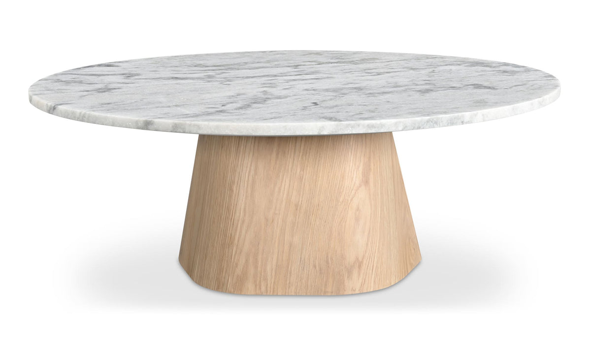 42" White Marble Coffee Table