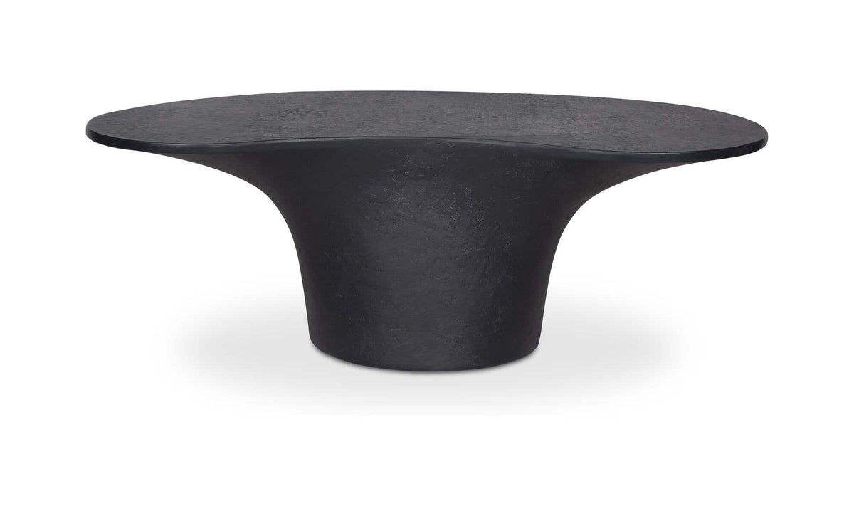 47" Black Concrete Outdoor Coffee Table