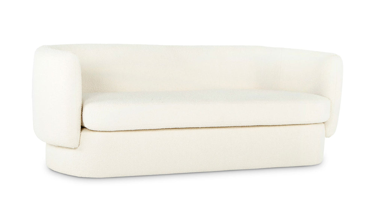 83.75" White Upholstered Sofa