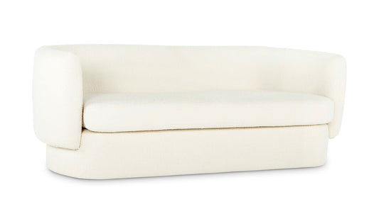 83.75" White Upholstered Sofa