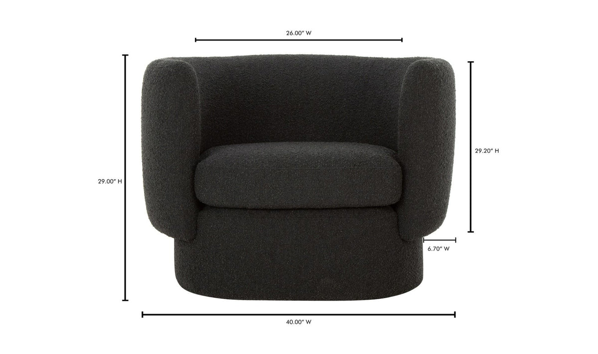 40" Maya Black Upholstered Accent Chair