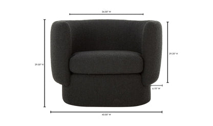 40" Maya Black Upholstered Accent Chair