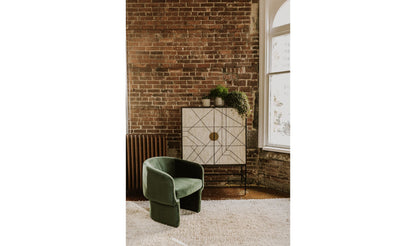 27.5" Dark Green Upholstered Accent Chair